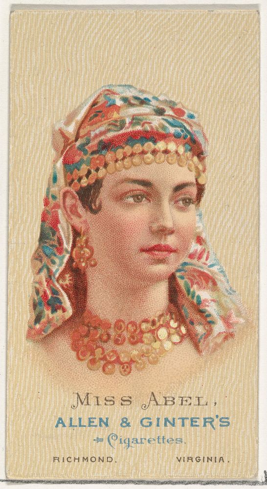 Miss Abel, from World's Beauties, Series 2 (N27) for Allen & Ginter Cigarettes