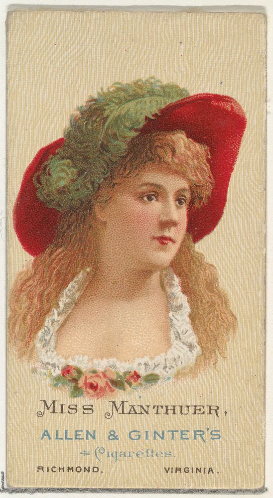 Miss Manthuer, from World's Beauties, Series 2 (N27) for Allen & Ginter Cigarettes issued by Allen & Ginter 