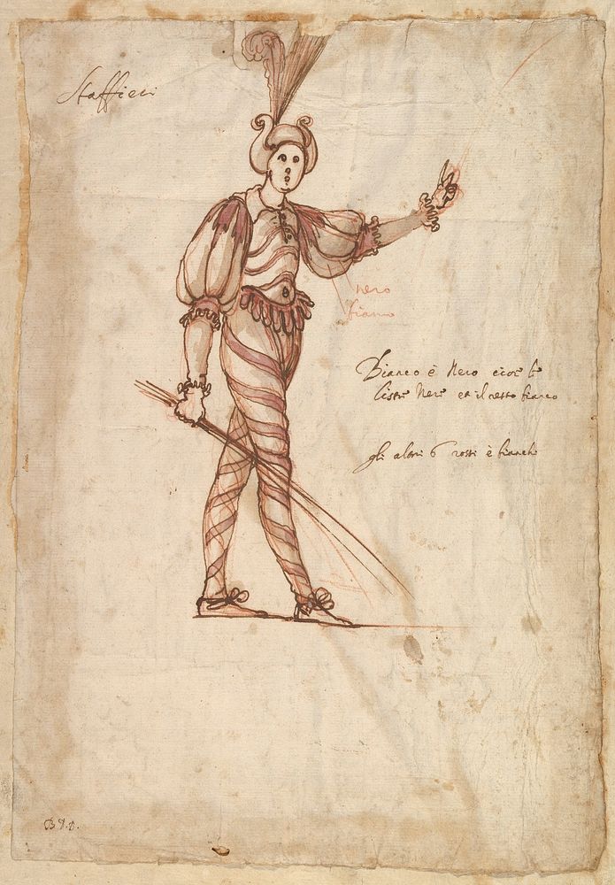 Costume Design for Pages or Squirs Tending to the Horses by Baccio del Bianco