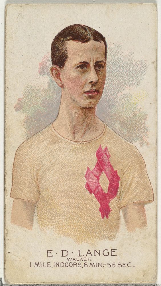 E.D. Lange, Walker, from World's Champions, Series 2 (N29) for Allen & Ginter Cigarettes issued by Allen & Ginter 