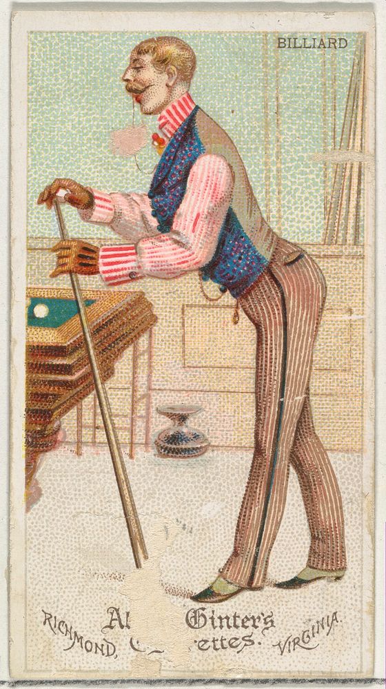 Billiard, from World's Dudes series (N31) for Allen & Ginter Cigarettes