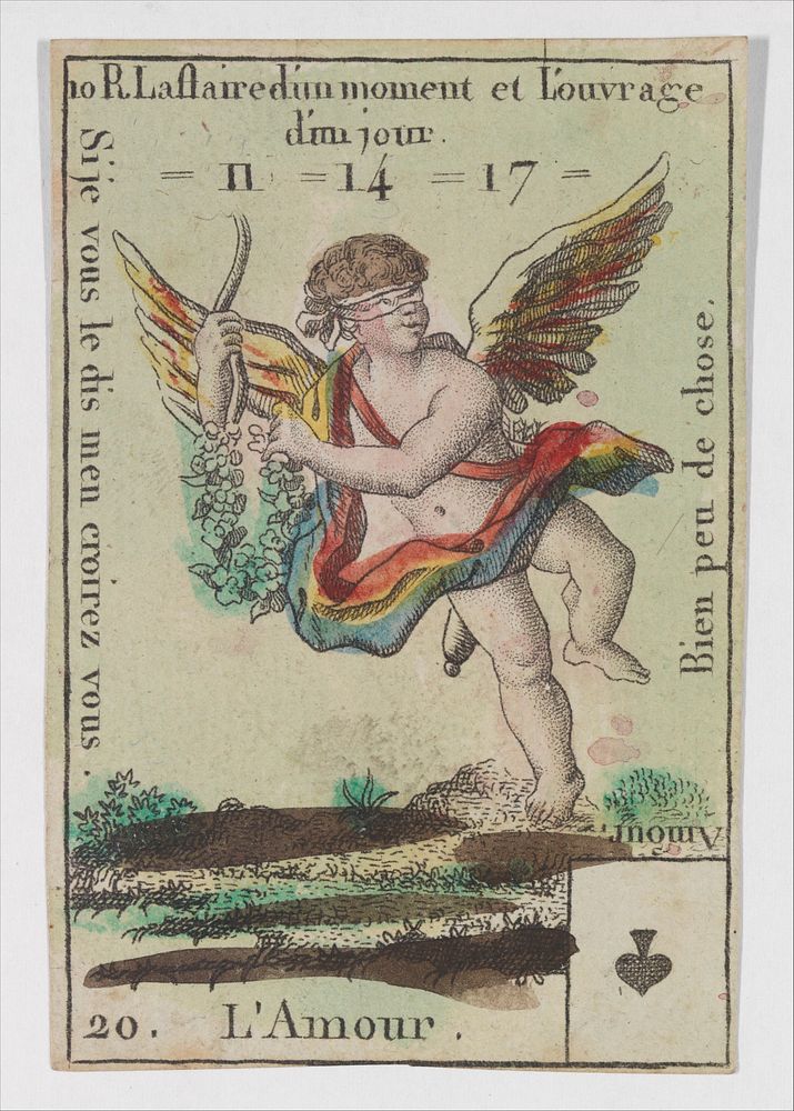 L'Amour from Playing Cards (for Quartets) 'Costumes des Peuples Étrangers', Anonymous, French, 18th century