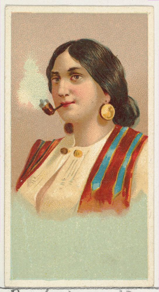 Gypsy Girl, printer's sample from World's Smokers series (N33) for Allen & Ginter Cigarettes, issued by Allen & Ginter