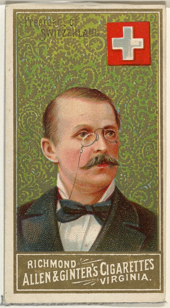 President of Switzerland, from World's Sovereigns series (N34) for Allen & Ginter Cigarettes