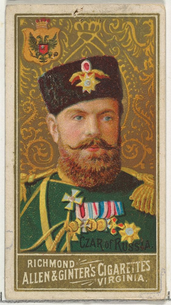 Czar of Russia, from World's Sovereigns series (N34) for Allen & Ginter Cigarettes