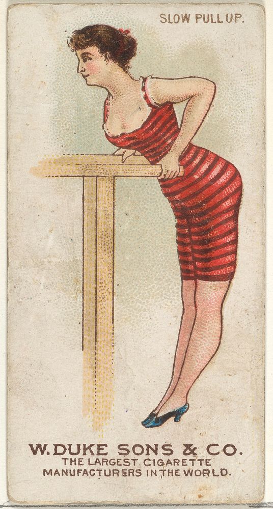 Slow Pull Up, from the Gymnastic Exercises series (N77) for Duke brand cigarettes issued by W. Duke, Sons & Co. (New York…