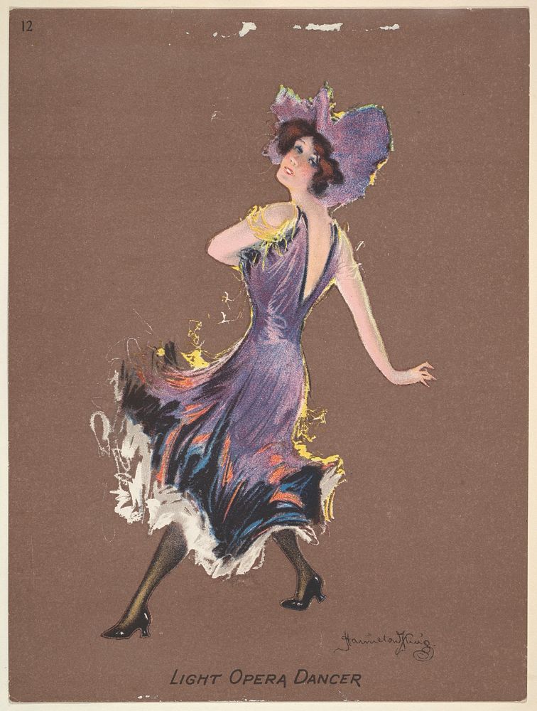 Light Opera Girl, from the series "Hamilton King Girls" (T7, Type 6), issued by Turkish Trophies Cigarettes