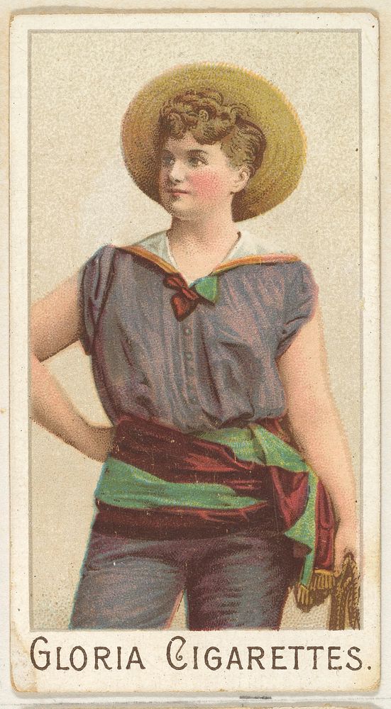 From the series Sports Girls" (C190), issued by the American Cigarette Company, Ltd., Montreal, to promote Gloria Cigarettes