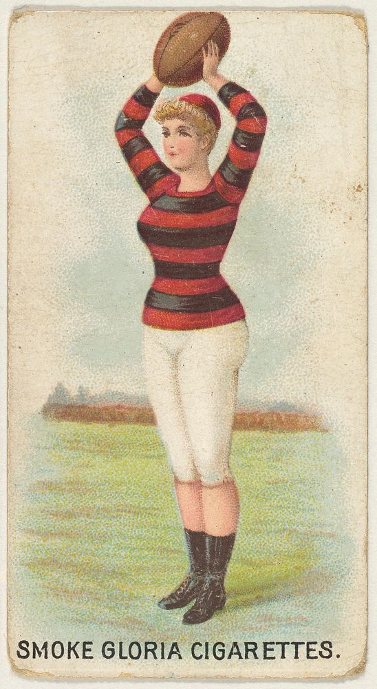 From the series "Sports Girls" (C190), issued by the American Cigarette Company, Ltd., Montreal, to promote Gloria Cigarettes