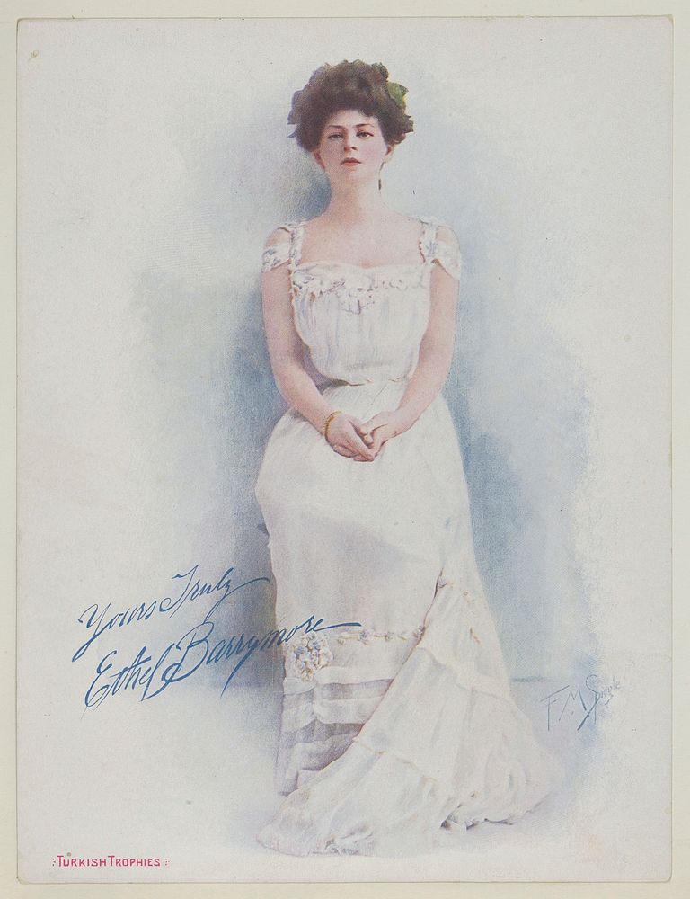 Ethel Barrymore, from the Actresses series (T1), distributed by the American Tobacco Co. to promote Turkish Trophies…