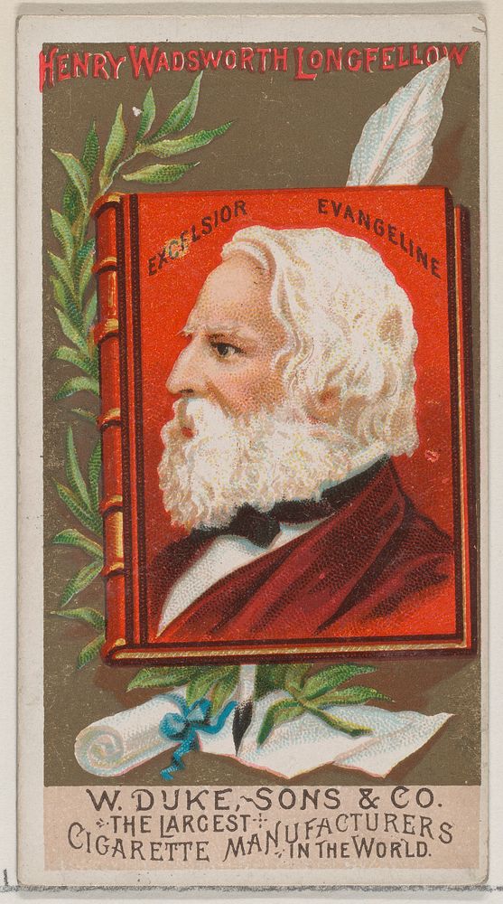 Henry Wadsworth Longfellow, from the series Great Americans (N76) for Duke brand cigarettes issued by W. Duke, Sons & Co.