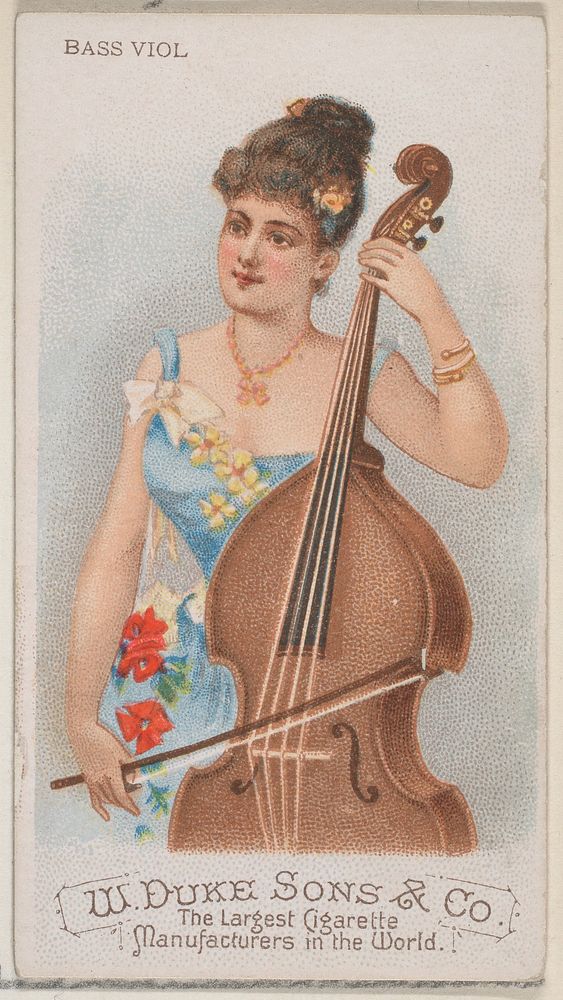 Bass Viol, from the Musical Instruments series (N82) for Duke brand cigarettes
