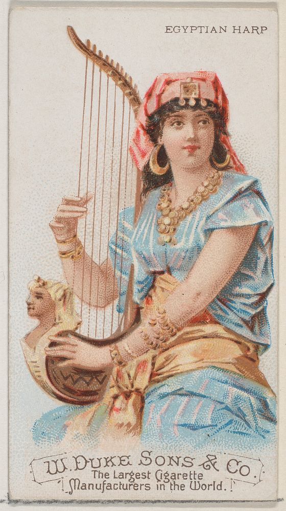Egyptian Harp, from the Musical Instruments series (N82) for Duke brand cigarettes issued by W. Duke, Sons & Co.