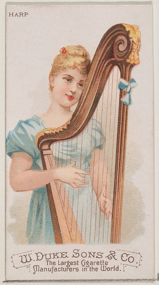Harp, from the Musical Instruments series (N82) for Duke brand cigarettes