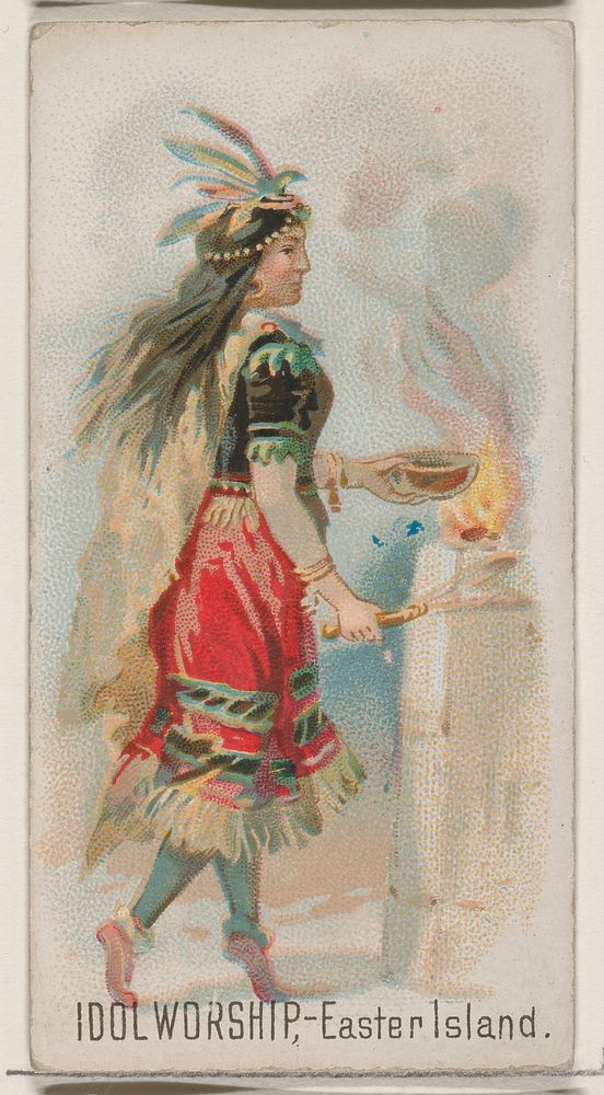 Idol Worship, Easter Island, from the Holidays series (N80) for Duke brand cigarettes issued by Allen & Ginter, George S.…