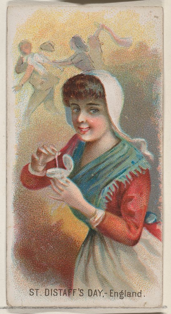 Saint Distaff's Day, England, from the Holidays series (N80) for Duke brand cigarettes issued by Allen & Ginter, George S.…