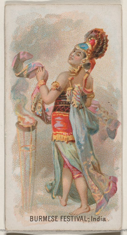 Burmese Festival, India, from the Holidays series (N80) for Duke brand cigarettes issued by Allen & Ginter, George S. Harris…
