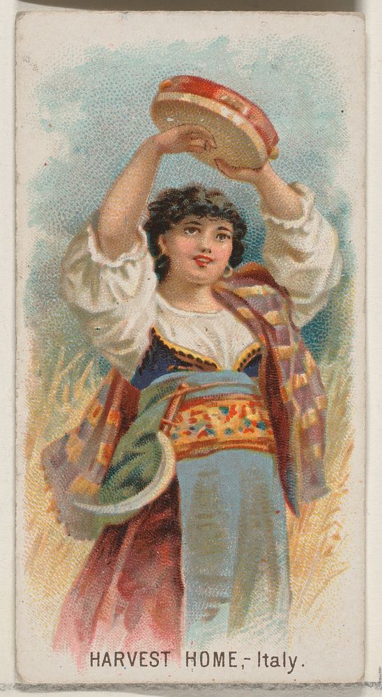 Harvest Home, Italy, from the Holidays series (N80) for Duke brand cigarettes issued by Allen & Ginter, George S. Harris &…