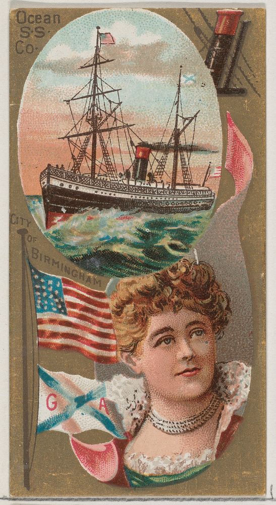 Ocean Steamship Company, from the Ocean and River Steamers series (N83) for Duke brand cigarettes issued by W. Duke, Sons &…