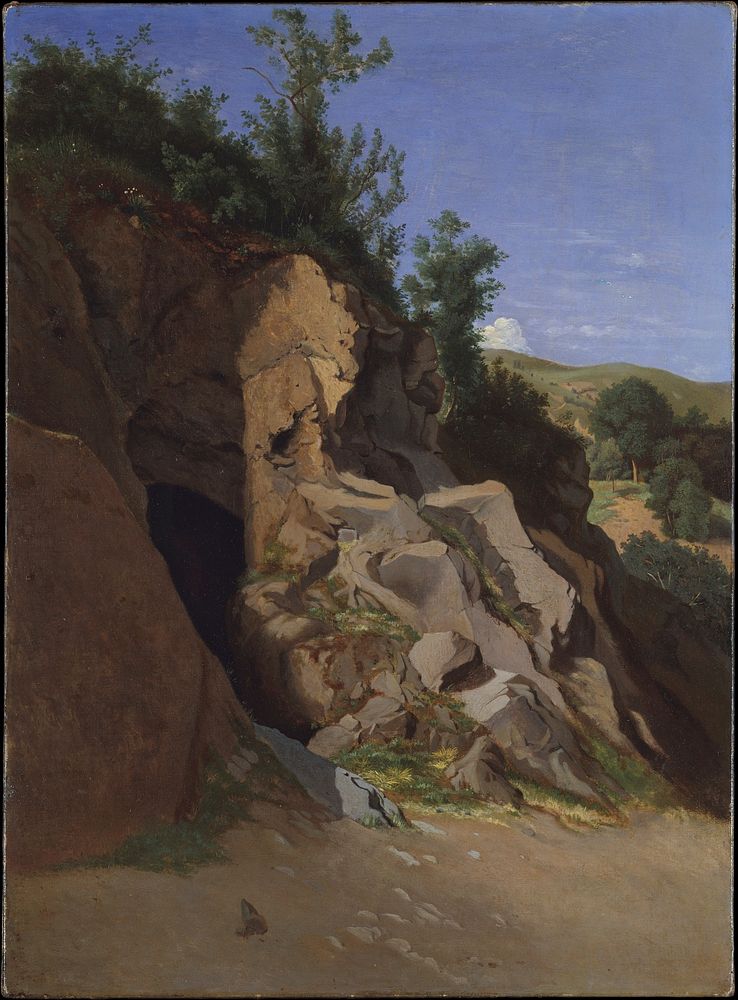Landscape with a Cave by Th&eacute;odore Caruelle d'Aligny