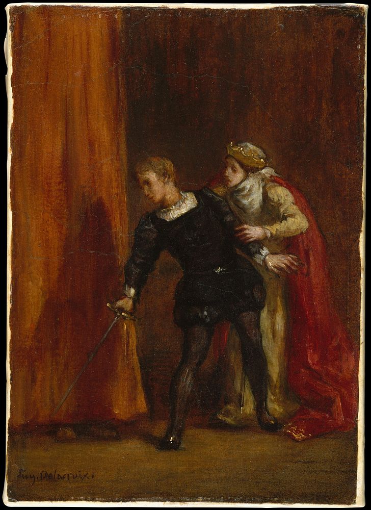 Hamlet and His Mother by Eugène Delacroix