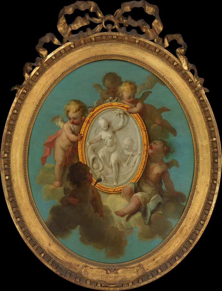 Putti with a Medallion by Charles Dominique Joseph Eisen