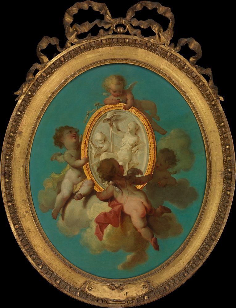 Putti with a Medallion by Charles Dominique Joseph Eisen