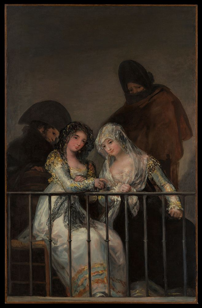 Majas on a Balcony attributed to Francisco de Goya