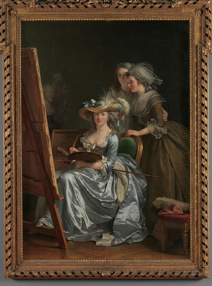 Self-Portrait with Two Pupils, Marie Gabrielle Capet (1761&ndash;1818) and Marie Marguerite Carreaux de Rosemond (died 1788)…