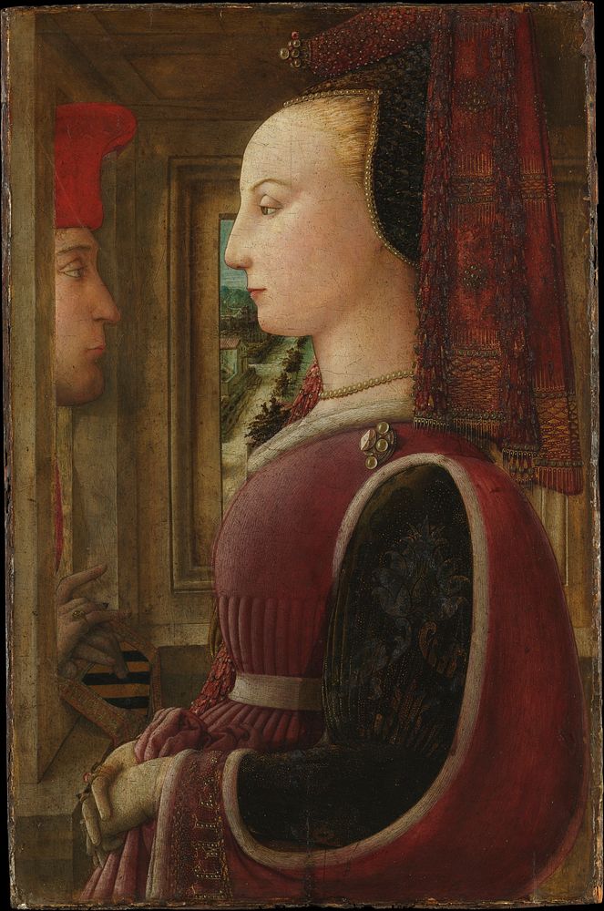 Portrait of a Woman with a Man at a Casement by Fra Filippo Lippi