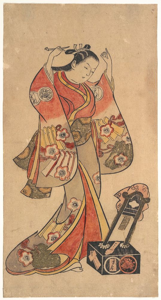 Portrait of Sanjō Kantarō in the Female Role of Yaoya Oshichi in the Play "Fuji no Takane" ("The High Peak of Mount Fuji")