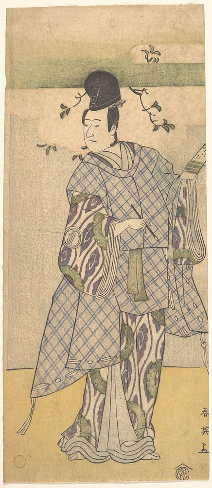 The Actor Sawamura Sojuro III as a Nobleman Writing Poetry by Katsukawa Shun'ei