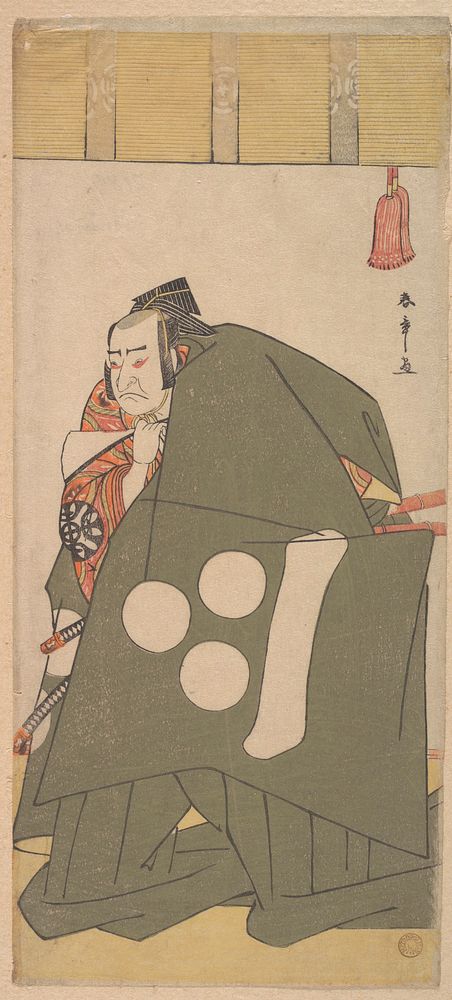 The Actor Nakamura Nakazo in Shibaraku in Dark Green Robes by Katsukawa Shunshō