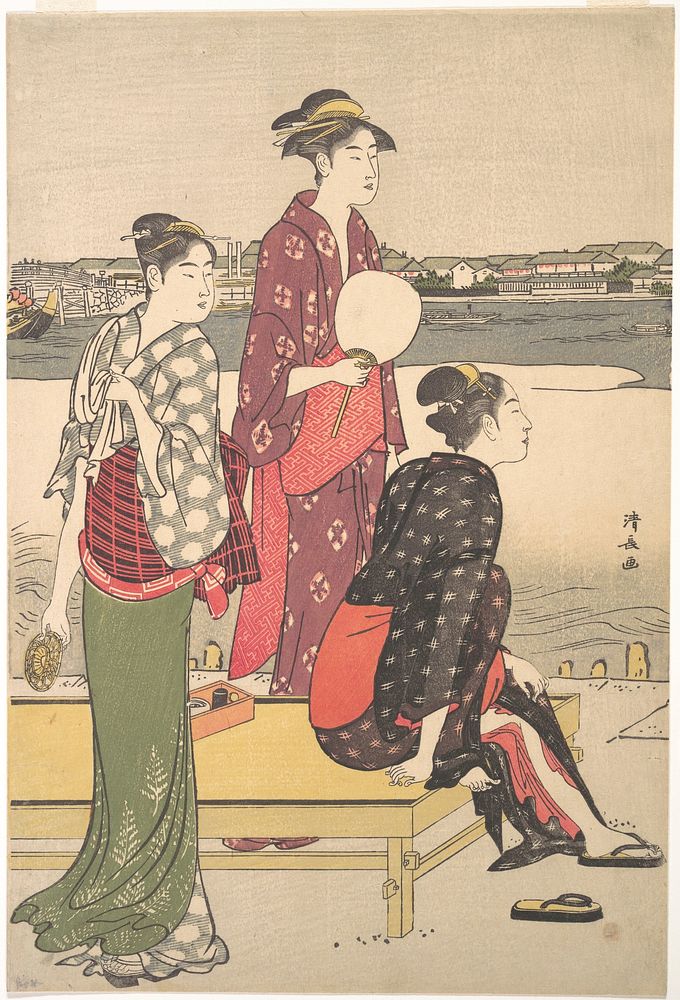 Evening on the Banks of the Sumida River by Torii Kiyonaga