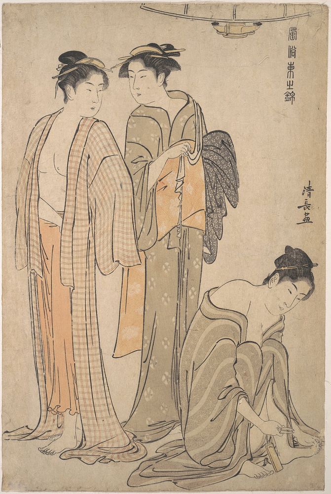 Cutting the Toenails; the Toilet after the Bath by Torii Kiyonaga