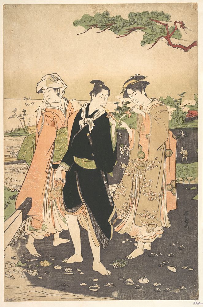 Along the Seashore at Futami by Utagawa Toyokuni