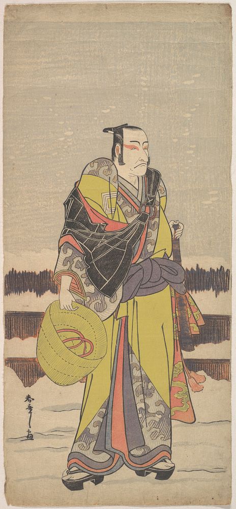 Danjurō V as Kakogawa Honzō with a Komuso Hat and a Flageolet by Katsukawa Shunshō