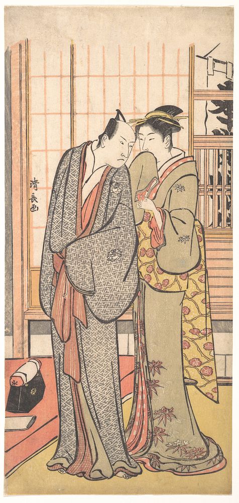 Ichikawa Yaozo III with a Lady by Torii Kiyonaga