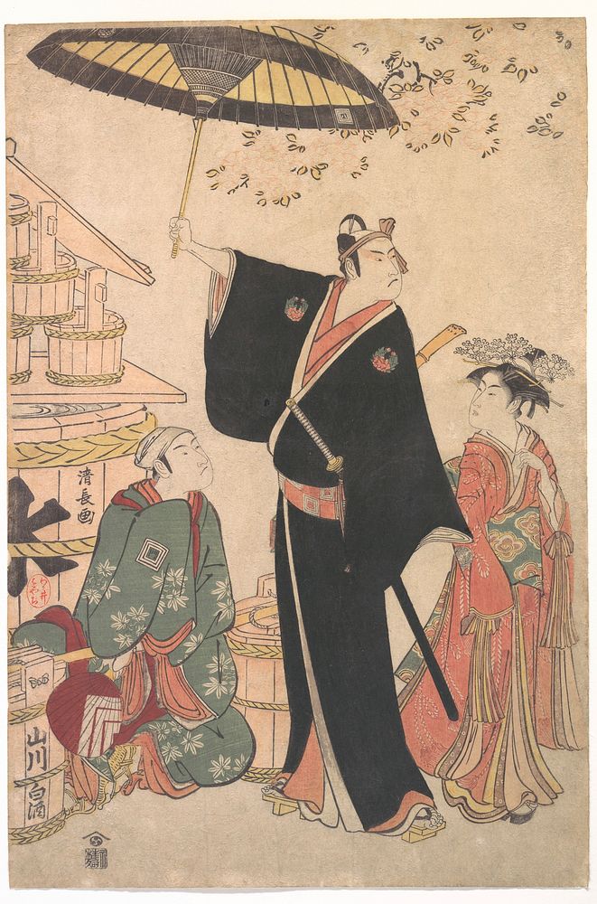 Ichikawa Yaozo III in the Role of Sukeroku from the Play Yukari no Edo-sakura", also known as "Sukeroku" by Torii Kiyonaga