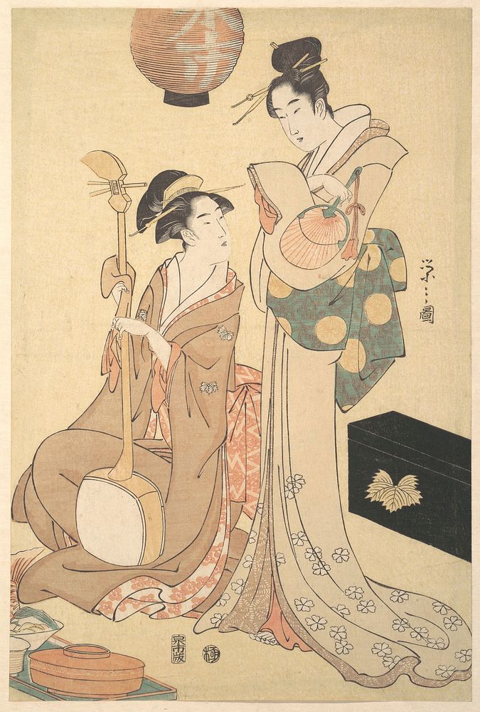 Two Geisha by Chōbunsai Eishi
