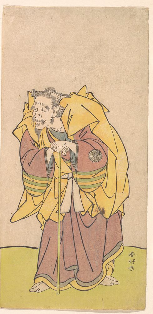 Nakamura Tomijuro as an Old Man with a Scanty Beard by Katsukawa Shunkō
