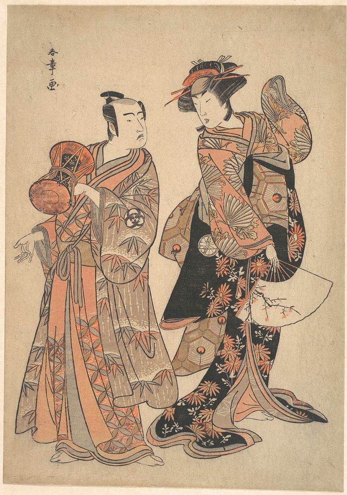 The Third Segawa Kikunojō as Ochiyo and Bando Mitsugorō as Hanbei by Katsukawa Shunshō