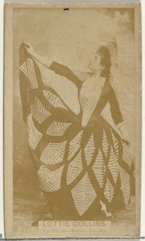 Lottie Collins, Ta-Ra-Ra-Boom-De-Ay, from the Actors and Actresses series (N145-8) issued by Duke Sons & Co. to promote Duke…