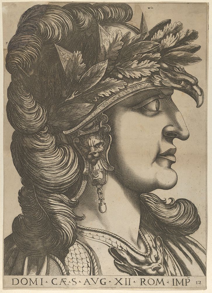 Plate 12: Domitian in profile to the right, from 'The Twelve Caesars' by Anonymous