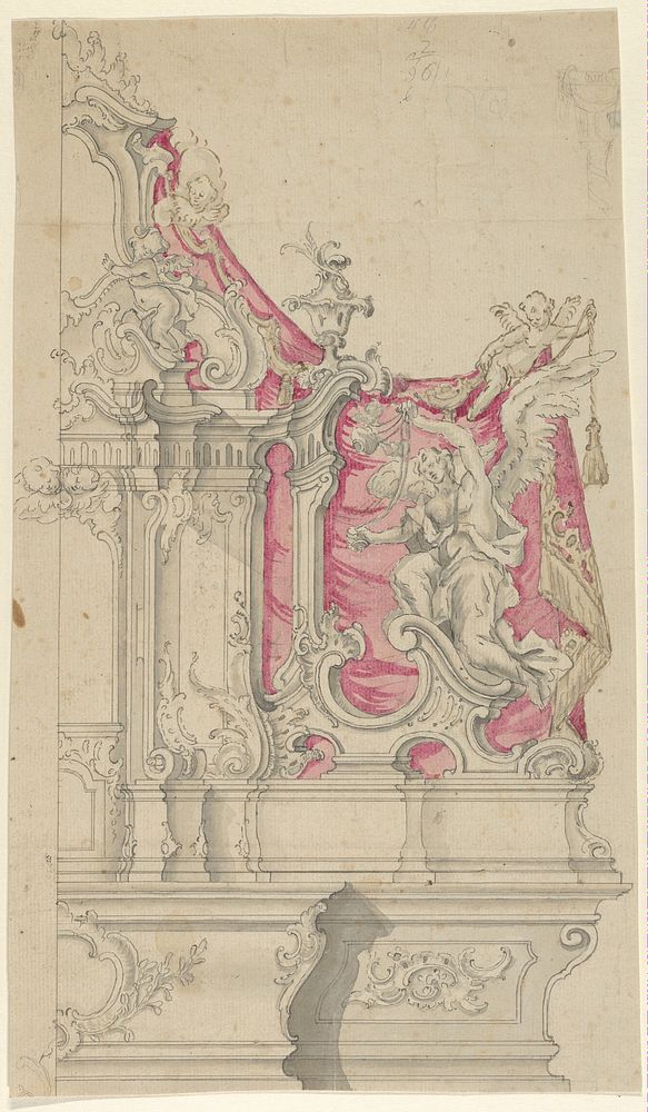Right Half of a Design for an Altar in Rococo Style