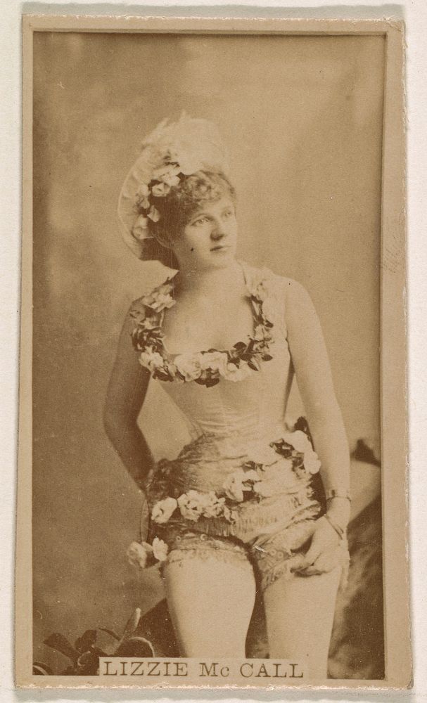 Lizzie McCall, from the Actresses series (N245) issued by Kinney Brothers to promote Sweet Caporal Cigarettes