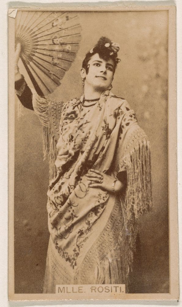 Mlle. Rositi, from the Actresses series (N245) issued by Kinney Brothers to promote Sweet Caporal Cigarettes
