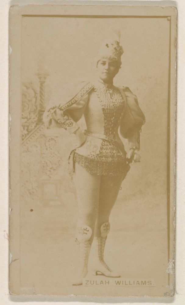Zulah Williams, from the Actresses series (N245) issued by Kinney Brothers to promote Sweet Caporal Cigarettes