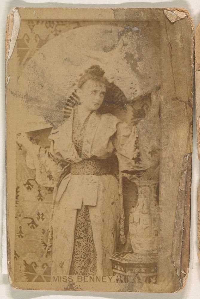 Miss Benney, from the Actresses series (N245) issued by Kinney Brothers to promote Sweet Caporal Cigarettes