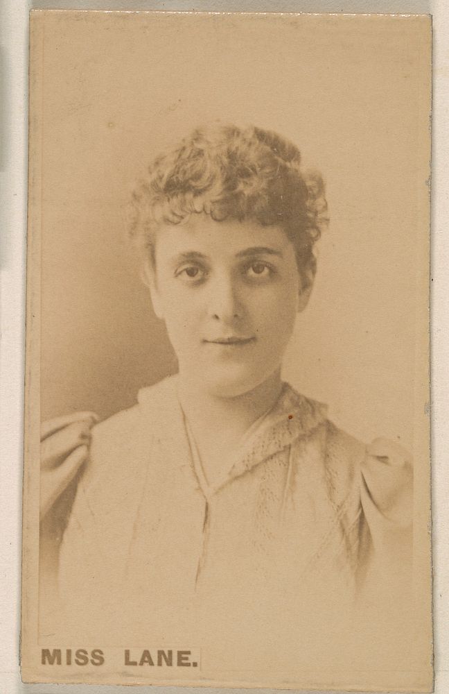 Miss Lane, from the Actresses series (N246), Type 1, issued by Kinney Brothers to promote Sporting Extra Cigarettes